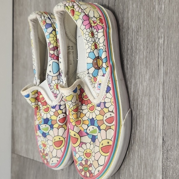 Vans Takashi Murakami Rare Takashipom  Floral Slip-On Sneakers Womens 5 Mens 3.5 - Picture 2 of 9